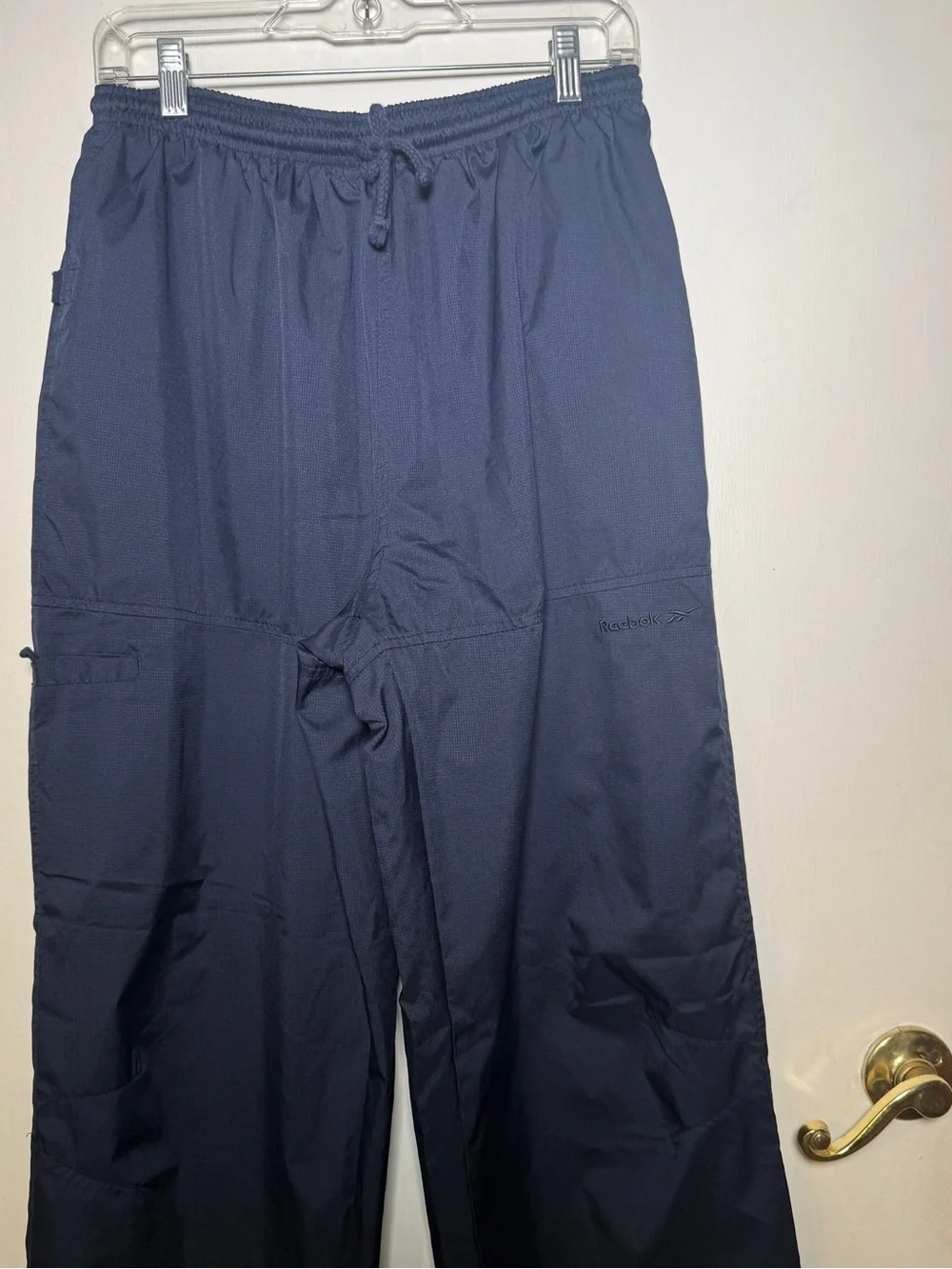 Reebok VTG Men's Navy Blue Lightweight Drawstring Pants Lined Large